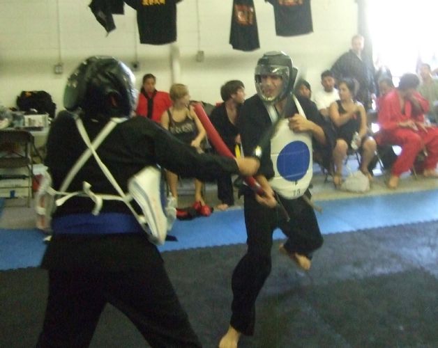 Brandon in Middle Stick Sparring action